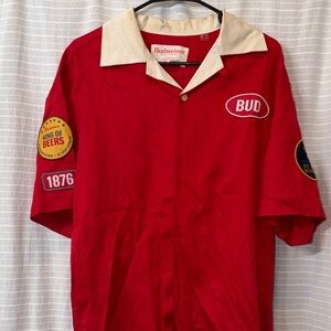 Budweiser Red Shirt with Cream Collar